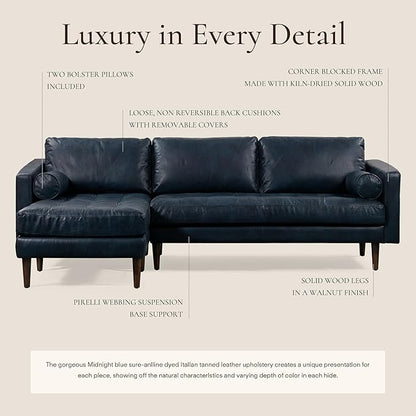 POLY & BARK Napa Furniture, 104.5 inches, Midnight Blue