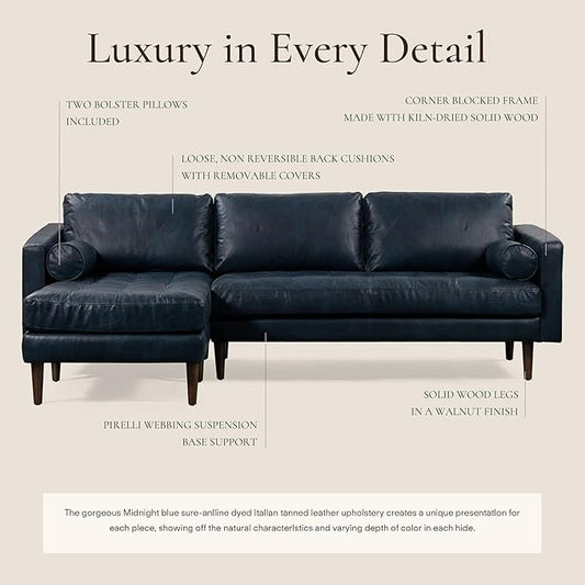 POLY & BARK Napa Furniture, 104.5 inches, Midnight Blue