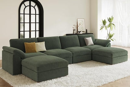 EASE MOOSE Modular Sectional Sofa,Oversized U Shape Sectional Couch with Ottoman,Wide Deep Modular Cloud Couch,Removable Cover