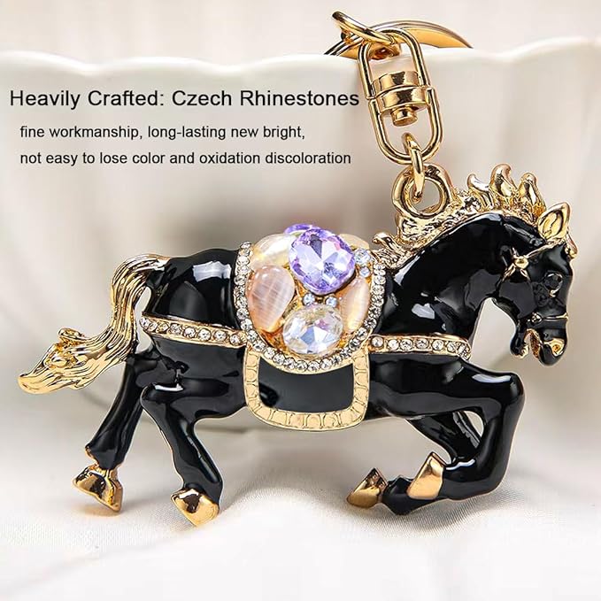 Horse Ornament,Rhinestone Black Horse Ornaments for Christmas Tree,Horse Gifts for Women,Girls,Horse Lovers, Equestrian Gifts,Christmas Ornaments for Kids