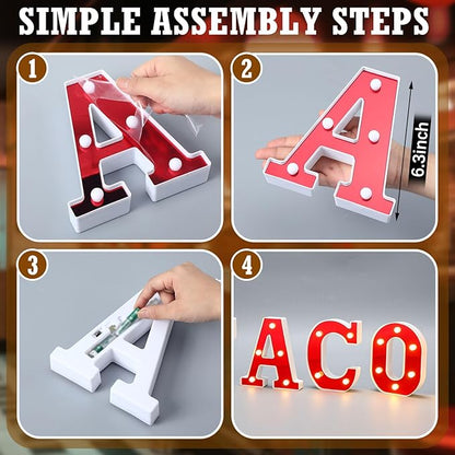 Tacos Light up Letters Sign Party Decorations Battery Powered Marquee Lighted Sign Alphabet LED Letter Lights for Christmas Tacos Bar Themed Party Birthday Home Tabletop Decor Supplies