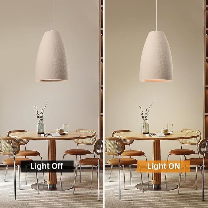 JAYMP Wabi Sabi Pendant Light for Dining Room Kitchen Island Light Hallway Restaurant Hanging Lamp E26 Base Japanese Style Wine Bottle Shape Lighting Fixture, 1 Pack (Light Brown,A Shape, D35×H51cm)