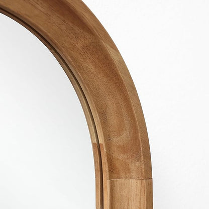 LuxenHome Arched Wall Mirror with Solid Wood Frame, 23.6''x39.5'' Large Farmhouse Wall Mounted Decorative Mirror with Legs, Rustic Arch Mirrors for Bathroom Vanity, Entryway, Living Room, Bedroom