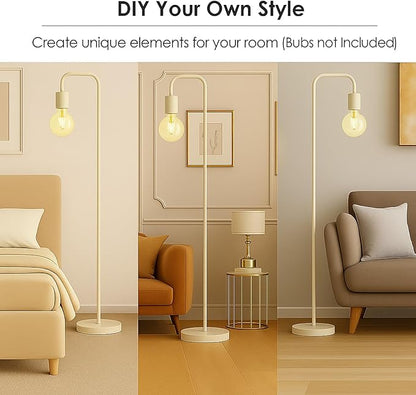 BoostArea Kahki Floor Lamp 63 inch, Modern Cute Floor Lamp, Metal Standing Lamp, E26 Socket, On/Off Footswitch, ETL Listed, Tall Thin Skinny Cool Kids Lamp for Living Room, Bedroom Decor, Minimalist