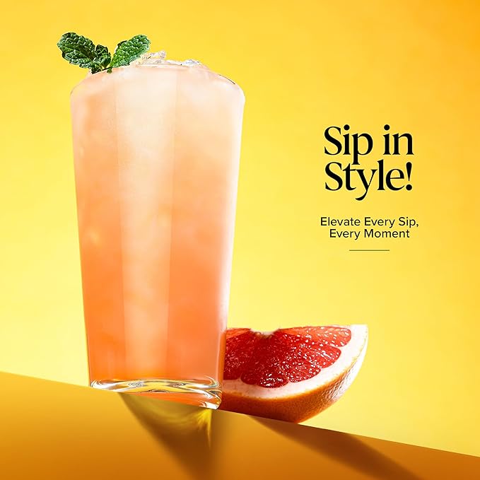 Drinking Glasses Set 17 OZ. Oversized Pint Beer Glasses, Highball Glass Cups, Juice, Cocktails, Wine, Iced Tea, Bar Glass. Dishwasher Safe. (Set of 10)