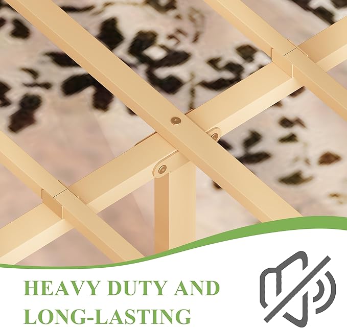 ZIYOO Solid Bamboo Wood Queen Bed Frame with Headboard, 14 inch Platform Bed Frames Queen No Box Spring Needed with Steel Slats, Sturdy and Stable, Easy Assembly, Noise Free