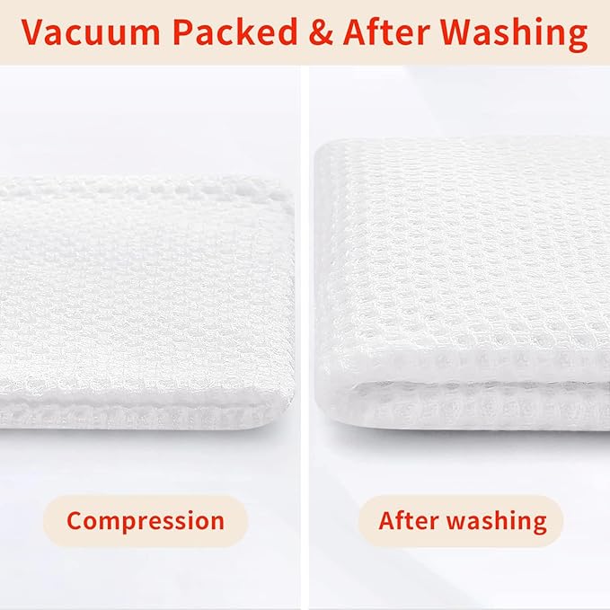 Homaxy 100% Cotton Kitchen Towels and Dishcloths Set, 12 x 12 Inches and 13 x 28 Inches, Set of 10 Bulk Kitchen Towels Set, Ultra Soft Absorbent Dish Cloths for Washing Dishes, White