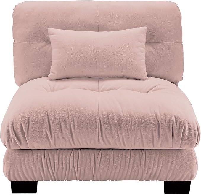 SoarFlash Velvet Sectional Middle Position Sofa, Pink