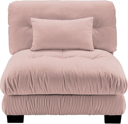 SoarFlash Velvet Sectional Middle Position Sofa, Pink