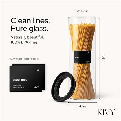 KIVY Glass Jars (60oz * 2)
