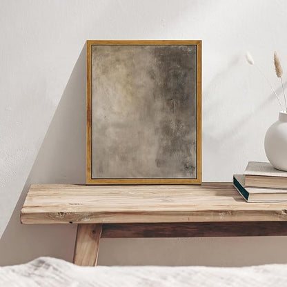 KBKBART Framed Neutral Wall Art, Earthy Abstract Canvas Oil Painting, Minimalist Textural Artwork Wall Decor, Neutral Gallery Art Prints for Bedroom Living Room, Gallery, Gifts for Friends or Family (8"x10")