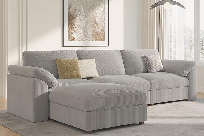 EASE MOOSE Oversized L Shape Sectional Modular Sectional Sofa,Extra Large Comfty Cloud Couch，Deep Seat Wide Modular Sofa for Living Room ，Removable Cover