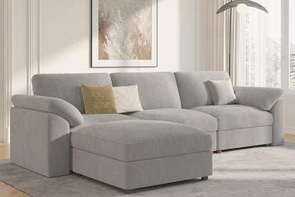 EASE MOOSE Oversized L Shape Sectional Modular Sectional Sofa,Extra Large Comfty Cloud Couch，Deep Seat Wide Modular Sofa for Living Room ，Removable Cover