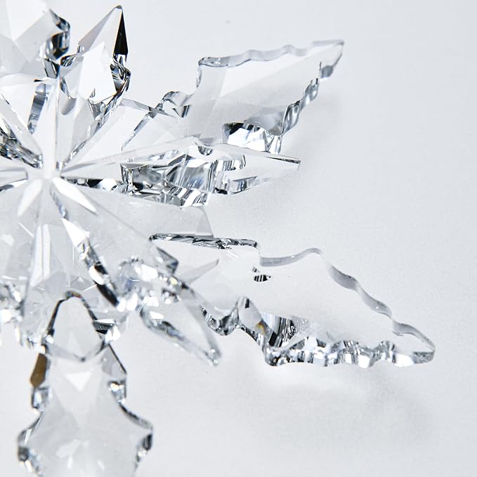 2025 Edition Crystal Snowflake Ornament Christmas Tree Ornament Home Decor Gift (2025-Transparent)