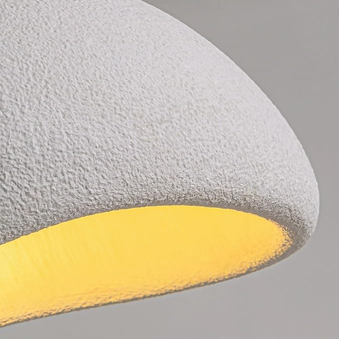 JAYMP 40cm Wabi Sabi Pendant Light for Dining Room Kitchen Island Hallway Restaurant Modern Hanging Lamp E26 Base Japanese Style Bird Nest Shape Lighting Fixture (Matte White,B Shape, 40cm/15.7in)