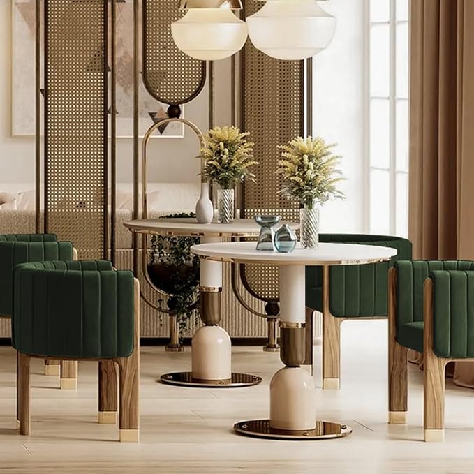 Velvet Fluted Accent Chair for Living Room with Wood Frame, High Resilience Foam, Elegant Modern Armchair (Green)