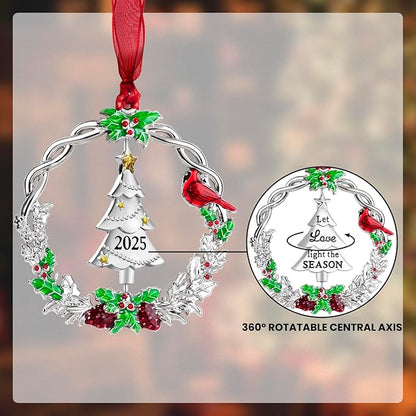 Christmas Tree Ornament Metal Silver Hanging Rotatable Design Charm Holiday Decorative Pendant Gift Keepsake (2025)