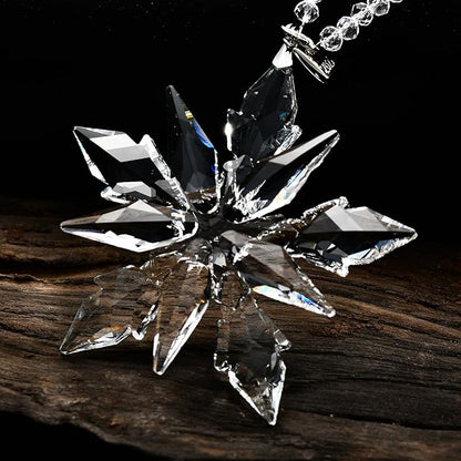2025 Annual Edition Crystal Snowflake Christmas Ornament,Iridescent Holiday Tree Keepsake, Window Suncatcher,Winter Decor Gift (2025 Clear)