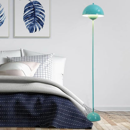 COSYLUX Modern Floor Lamp for Living Room, Industrial Tall Standing Lamp for Bedroom, Metal Shade Reflecting Light Reading Floor Lamp for Office, Nursery Room, Corner(Turquoise Blue)