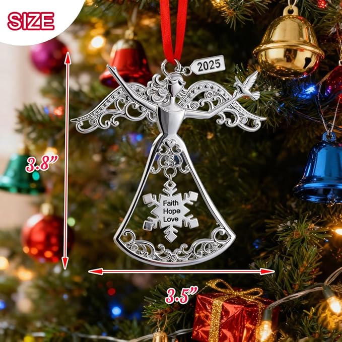 Christmas Tree Ornaments, Metal Christmas Hanging Ornaments for Tree, Christmas Tree Decorations, Pendant Gift Keepsake, for Frineds Family Decorative Hanging Ornaments Gifts