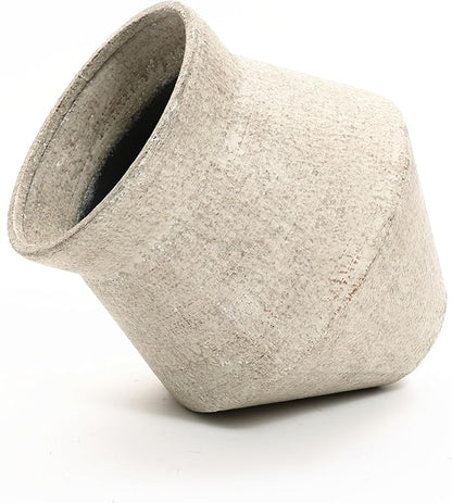 LuxenHome Planters for Indoor Plants, Set of 2 Indoor Plant Pots, Novelty Decorative Planters with Black Metal Stands, Distressed Cachepot Cauldron Large Floor Flower Pot for Living Room, 11 & 16 Inch