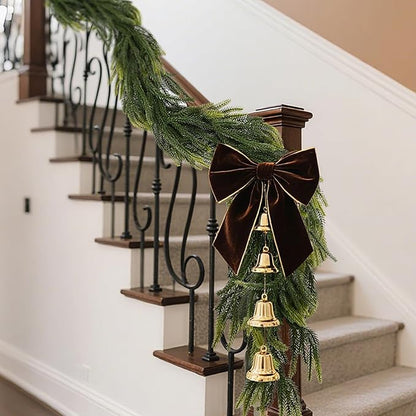 Sherika 1 PCS 6 FT Artificial Norfolk Pine Garlands,Real Touch Gradient Chirsmas Garland, Faux Pine Garland for Indoor Chrismas Decoration Table DIY Wall Decor