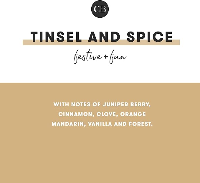 Capri Blue Pattern Play Signature Holiday Candle - Luxury Holiday Scented Candle for Home- Long Lasting Soy Wax Blend - Comes in Decorative Glass Jar (Tinsel & Spice, 19 oz)