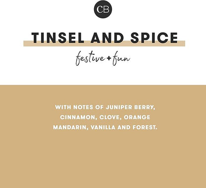 Capri Blue Pattern Play Signature Holiday Candle - Luxury Holiday Scented Candle for Home- Long Lasting Soy Wax Blend - Comes in Decorative Glass Jar (Tinsel & Spice, 19 oz)