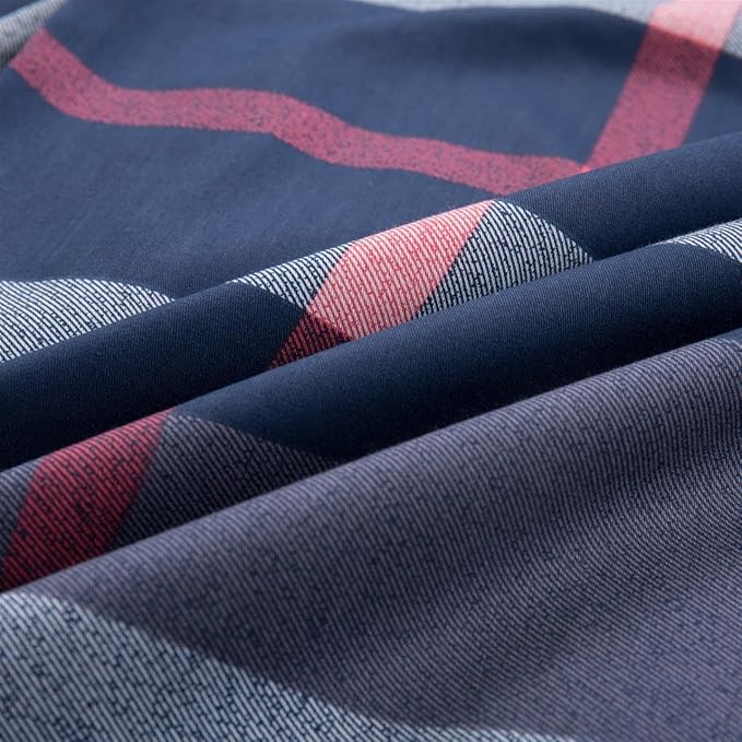 CLOTHKNOW Blue Plaid Twin/Twin XL Comforter Set Tartan Bedding Comforter Sets All Season Geometric Grid Comforters Buffalo Comforter with 2 x Pillow Cases