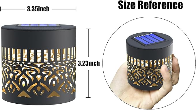 Solar Fence Lights 2 Pack Outdoor Deck Step Wall Lights Metal Waterproof LED Warm Yellow Light for Garden Post Patio Backyard Yard Decor (Butterfly-Flower, 2)