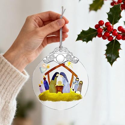 Nativity Ornament | Nativity Scene | Christmas Ornament | Christmas Decoration | Holiday Decor | Religious Gifts | Christian Gifts | Gift Exchange | Gift Idea - Pattern B