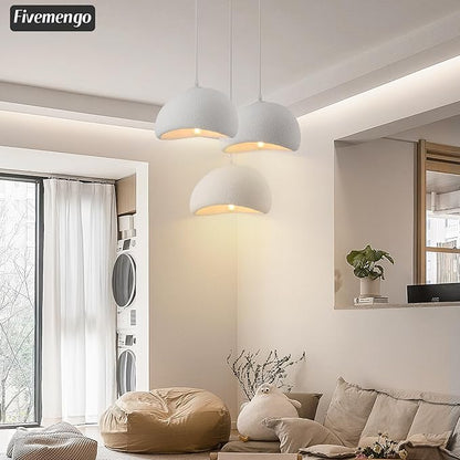 11.8in Small Wabi Sabi Pendant Lights Hanging Lamp Lighting Fixture Ceiling Mount White Modern Japanese Lamp Japandi Chandelier for Dining Living Room Hallway Bedroom Restaurant