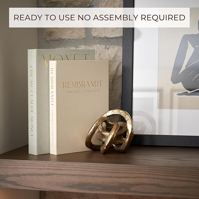 Beautiful Decorative Books - Set of 2 Linen Boxes Enhance Your Table, Bookshelf or Mantel Decor - Aesthetic Fake/Faux Books for Modern Home Decoration, Photo Storage and as a Keepsake Box