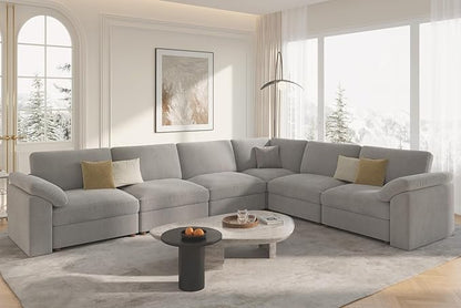 EASE MOOSE Oversized Sectional Modular Sofa,Large L Shape Sectional Couch Wide Deep Seat Modular Cloud Couch,Removable Cover