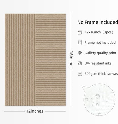 Boho Modern Wall Art Pictures Neutral Abstract Canvas Wall Decor Minimalist Line Wall Art Beige Brown Black Poster Mid Century Painting Artwork for Living Room Bedroom 12x16 Inch Unframed Set of 3