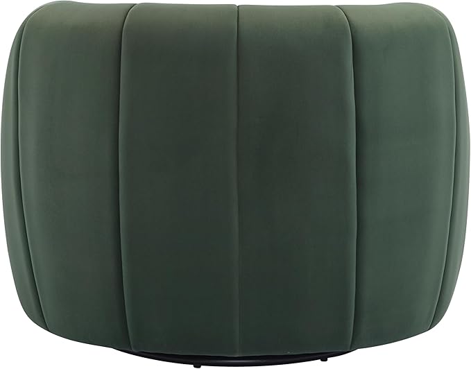Christopher Knight Home Monroe Velvet Swivel Club Chair,Armchair with 360-Degree Rotation,Upholstered Barrel Swivel Sofa Chair for Living Room/Bedroom,Tufted Back,Thick Cushion, Iron Base, Olive Green