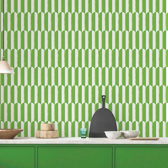 Vamos Tile Peel and Stick Backsplash Seamless Tile for Kitchen,White and Grass Green PVC Mixed Light Gold Self Adhesive Fish Scale Metal Mosaic Tiles (10 Sheets)