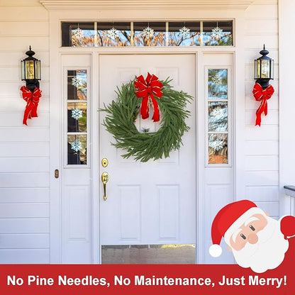 2PCS 6FT Christmas Garlands, Realistic Norfolk Pine Garlands Artificial Greenery Garland Faux Pine Needle for Stairs Railing Fireplace Table Decor