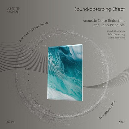 8-Pack Art Acoustic Panels Sound Absorbing Panels, 48x32 Inch Decorative Acoustic Panels, Sound Absorbing Wall Art with Nano Glue for Recording and Home Studio, Office,Conference