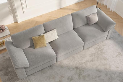 EASE MOOSE Sectional Modular Sofa, Comfty 3 Seat Cloud Couch, FSC Certified Modern Deep Seat Sectional for Living Room
