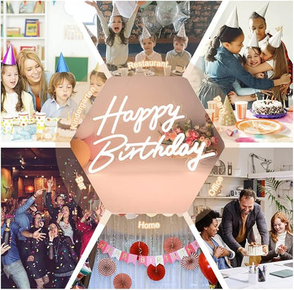 Happy Birthday Neon Sign, 22.4"x13.8" Happy Birthday Sign for Birthday Party Decor, Happy Birthday Light Up Led Signs for Backdrop, Neon Birthday Sign for Any Ages Bday Celebration, Warm White DIVATLA