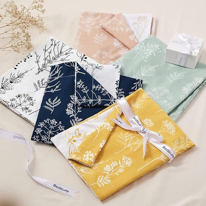 Bedsure Full Comforter Set - Navy Bed Set, 3 Pieces Cute Floral Bedding, 1 Soft Reversible Botanical Flowers Comforter and 2 Pillow Shams