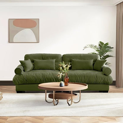 SoarFlash Modern Living Room Velvet Recliner Sofa Small Sofa, Loveseat Sofa for Apartment, Green