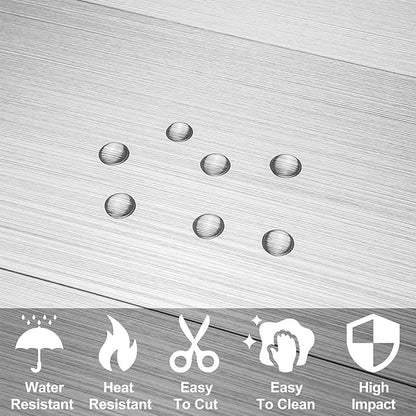 AULIGET 3" x 6" Subway Tile Peel and Stick Backsplash, Thick PVC Stick on Wall Tiles (100, Brush Aluminum)