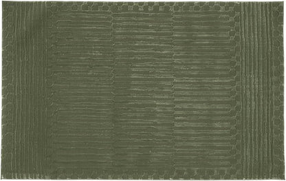 Revival Rugs Soloba 3'11"x6'1" Machine Washable Area Rug for Kitchen Bedroom - 100% Recycled Oeko-TEX Certified, Medium Pile, Green