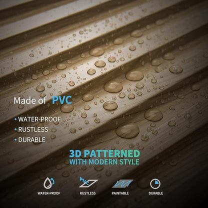 Art3d 6-Pack Slat Design 3D Wall Panels for Interior Wall Decor, 2x4 FT PVC Decorative Drop Ceiling Tiles - Walnut