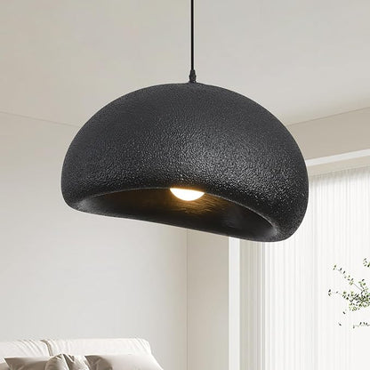 19.7in Wabi Sabi Pendant Lights Kitchen Island Lighting Fixture Ceiling Mount Black Modern Japanese Lamp Japandi Chandelier for Dining Living Room Hallway Bedroom Restaurant Hanging Lamp