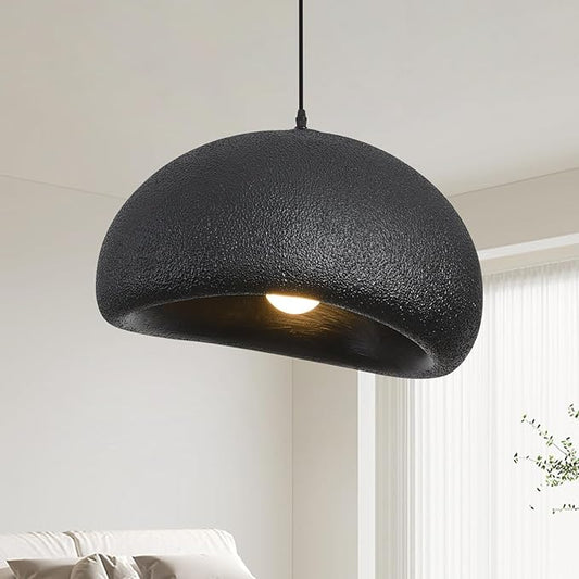 19.7in Wabi Sabi Pendant Lights Kitchen Island Lighting Fixture Ceiling Mount Black Modern Japanese Lamp Japandi Chandelier for Dining Living Room Hallway Bedroom Restaurant Hanging Lamp