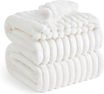 Bedsure GentleSoft Full Size Blanket for Bed - Cozy Soft Blankets for Women, Cute Large Fleece Throws for Girls, Off White, 84x90 Inches