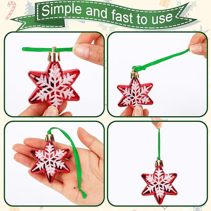 JUNEBRUSHS 300Pcs Christmas Ornament Hangers, Hand Tied String Ties Ornament Loops Thin Ribbon for Ornaments Christmas Tree Hanging Decorations (Green)